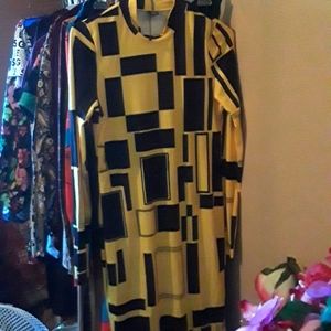 Shein yellow and black midi
